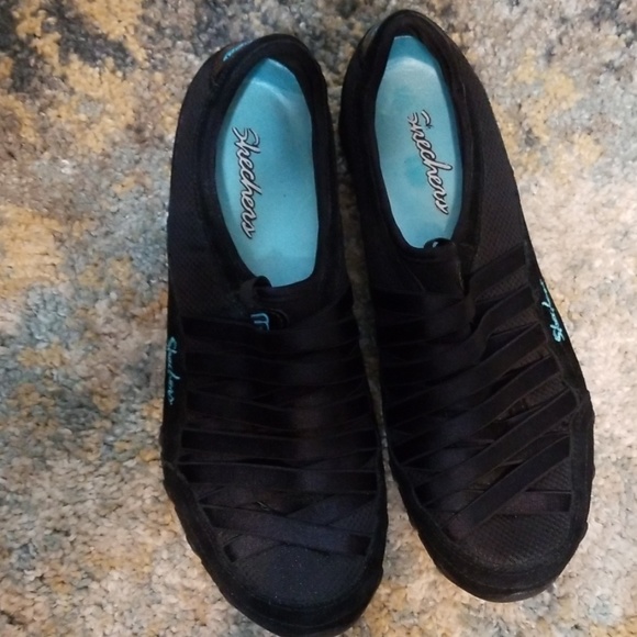 skechers faux lace slip on sneakers